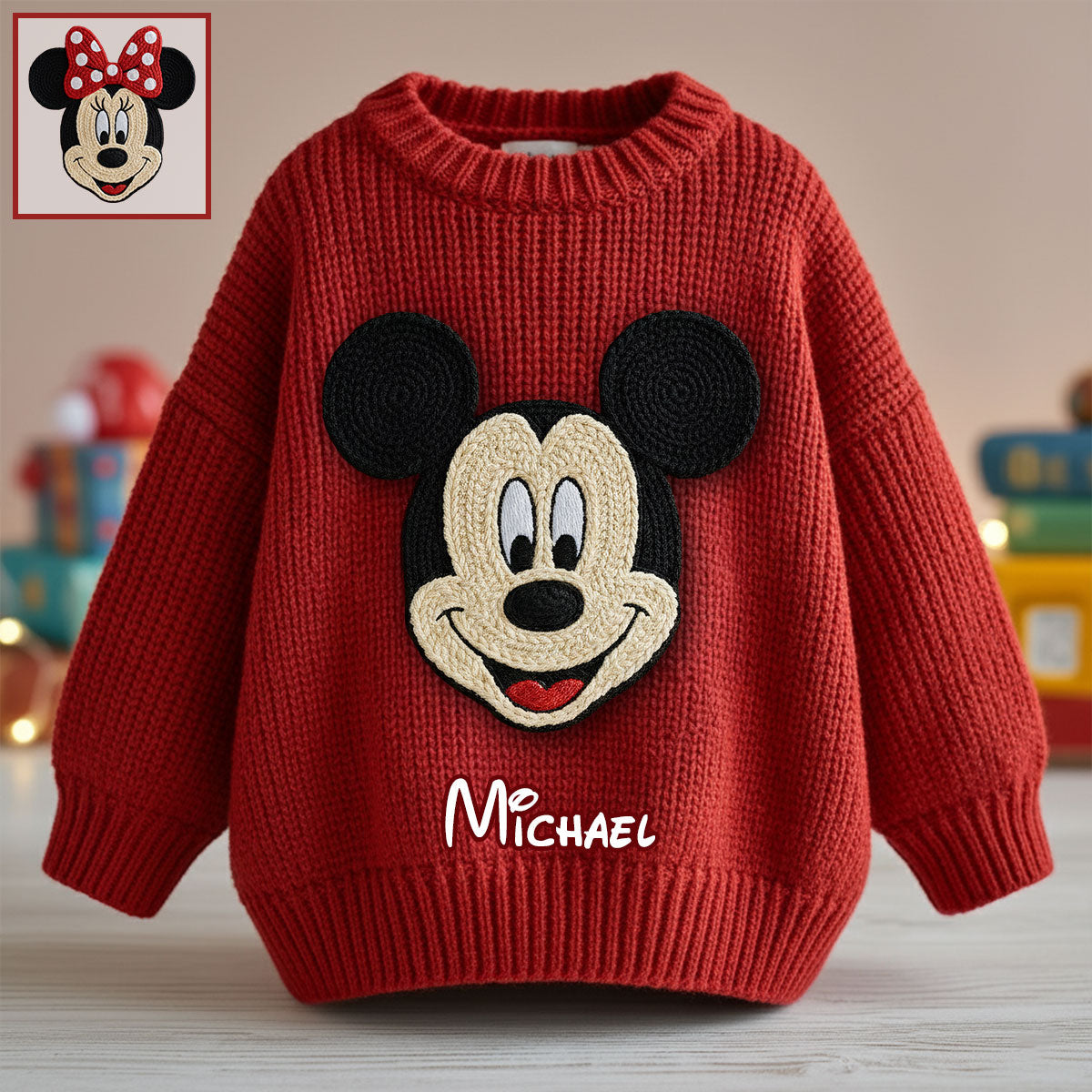 Personalized Mickey Mouse Ugly Sweater Custom Name Christmas Gift Ugly Sweater GradoCreations