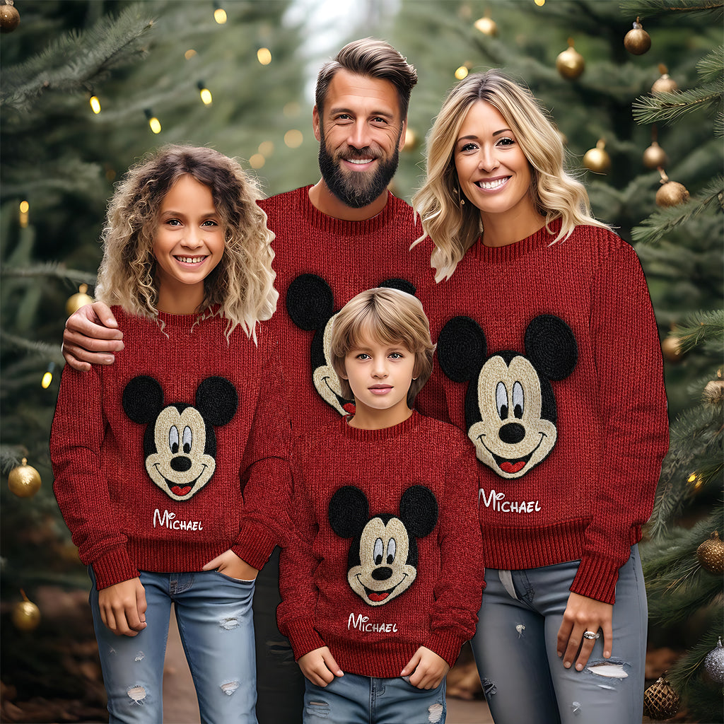 Personalized Mickey Mouse Ugly Sweater Custom Name Christmas Gift Ugly Sweater GradoCreations