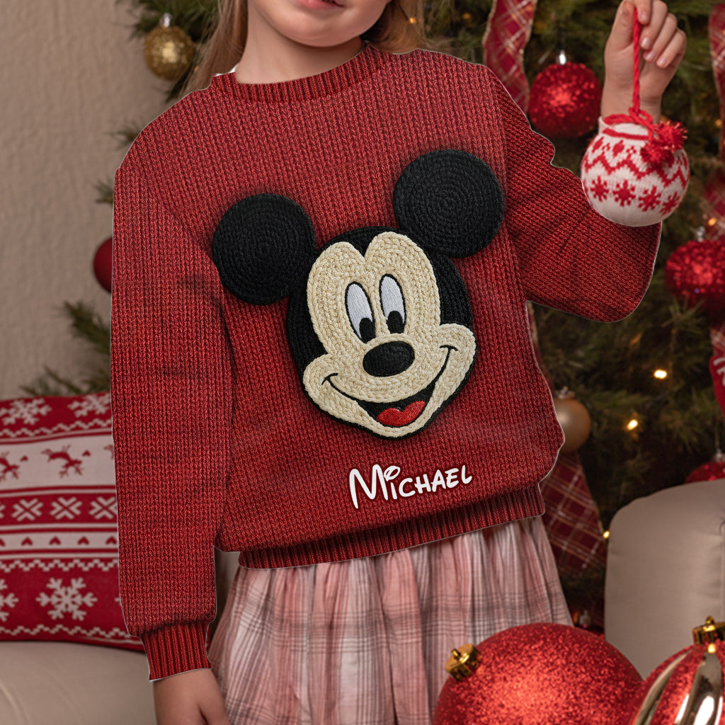 Personalized Mickey Mouse Ugly Sweater Custom Name Christmas Gift Ugly Sweater GradoCreations