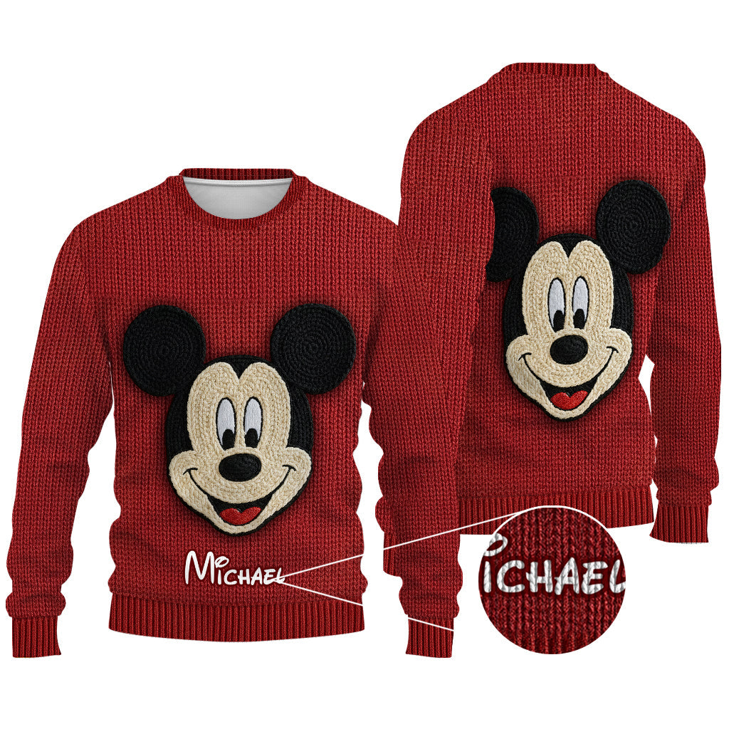 Personalized Mickey Mouse Ugly Sweater Custom Name Christmas Gift Ugly Sweater GradoCreations