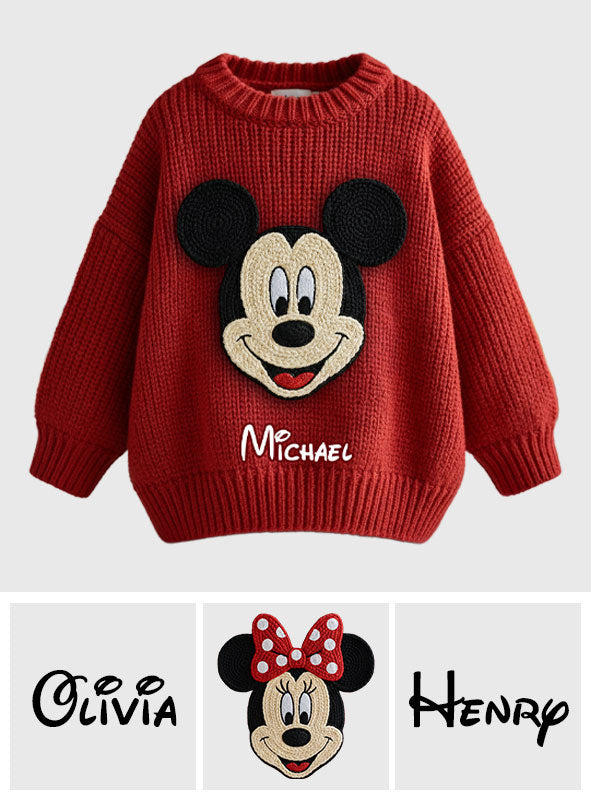 Personalized Mickey Mouse Ugly Sweater Custom Name Christmas Gift Ugly Sweater GradoCreations