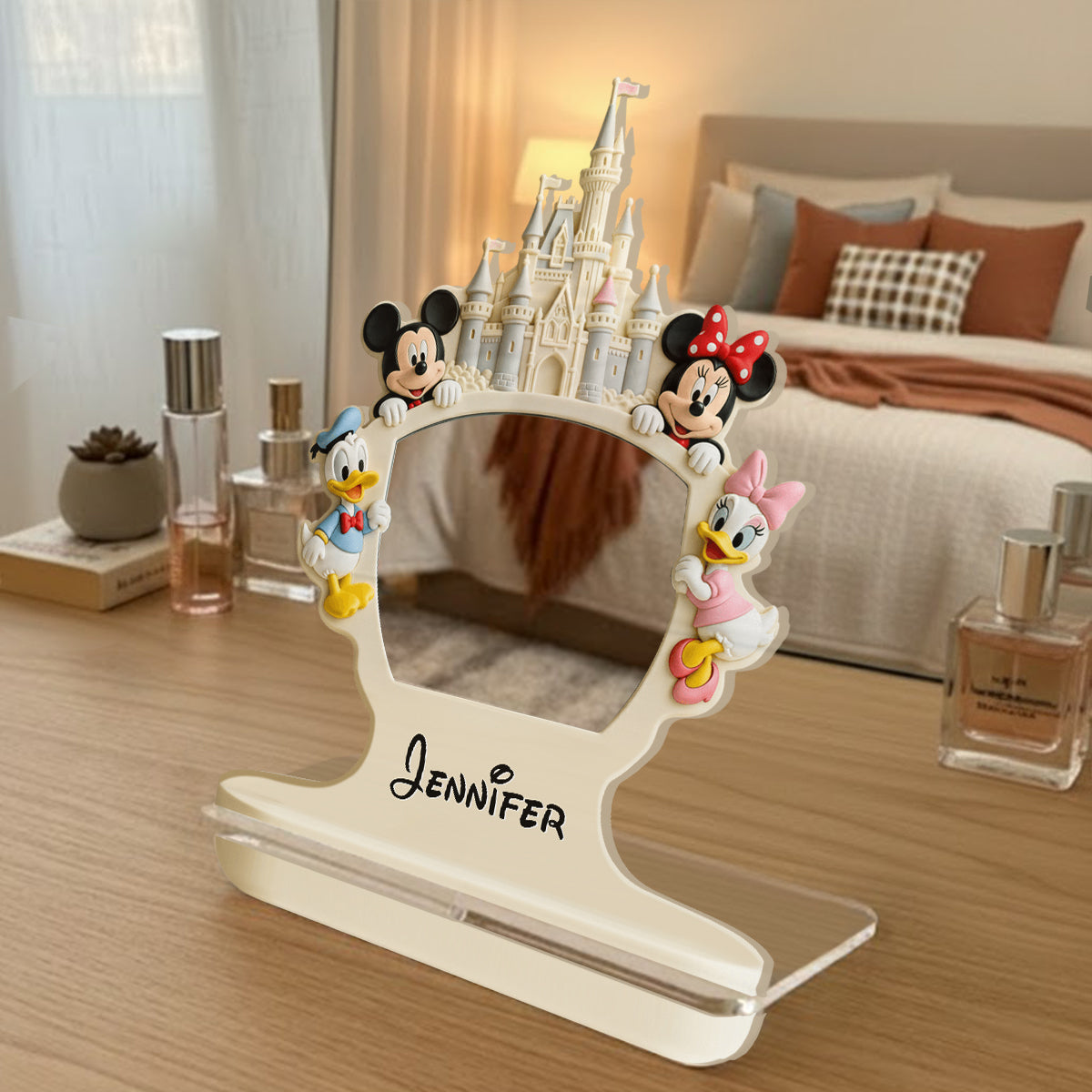 Personalized Disney Character Desk Mirror Custom Name Gift Desk Mirror GradoCreations