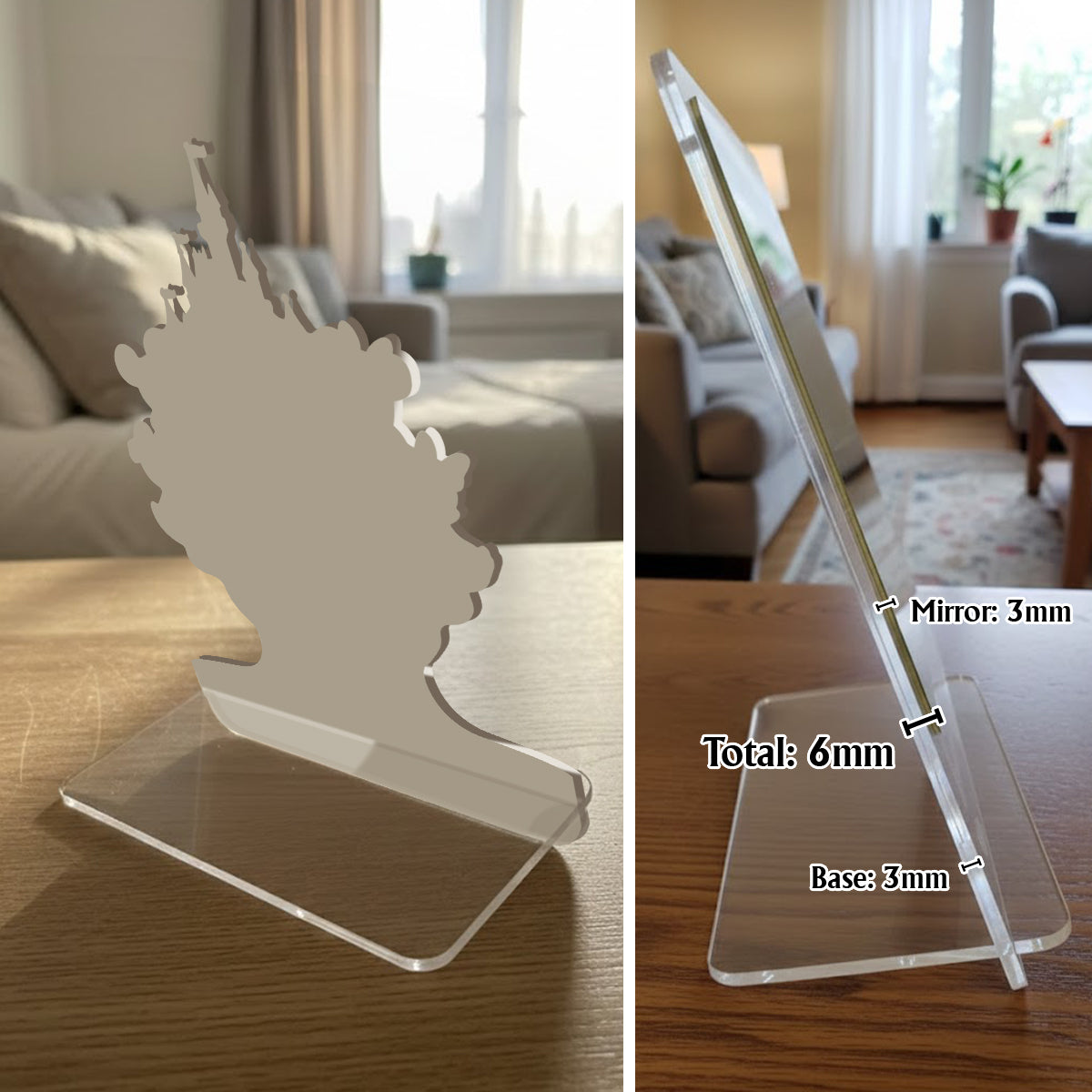 Personalized Disney Character Desk Mirror Custom Name Gift Desk Mirror GradoCreations