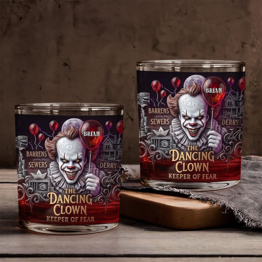 Personalized Whiskey Glass with Horror Design - Unique Halloween Gift for Him Whiskey Glass GradoCreations