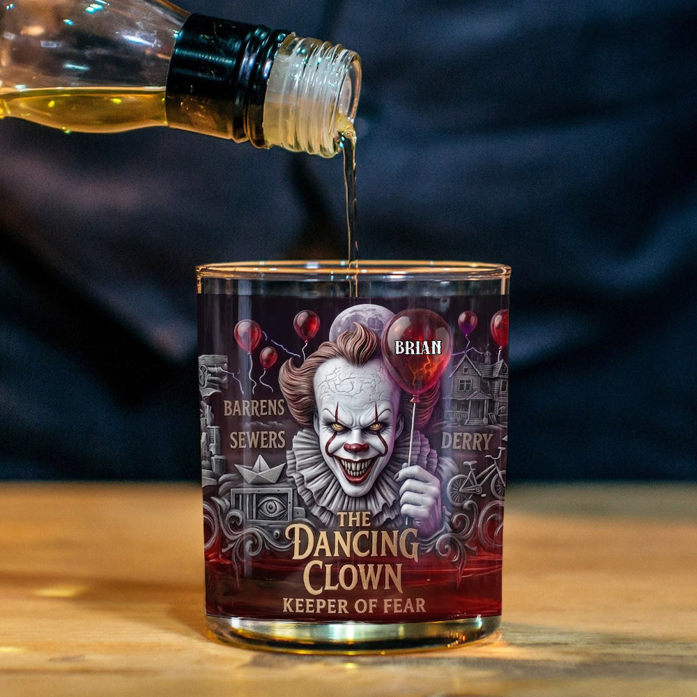 Personalized Whiskey Glass with Horror Design - Unique Halloween Gift for Him Whiskey Glass GradoCreations