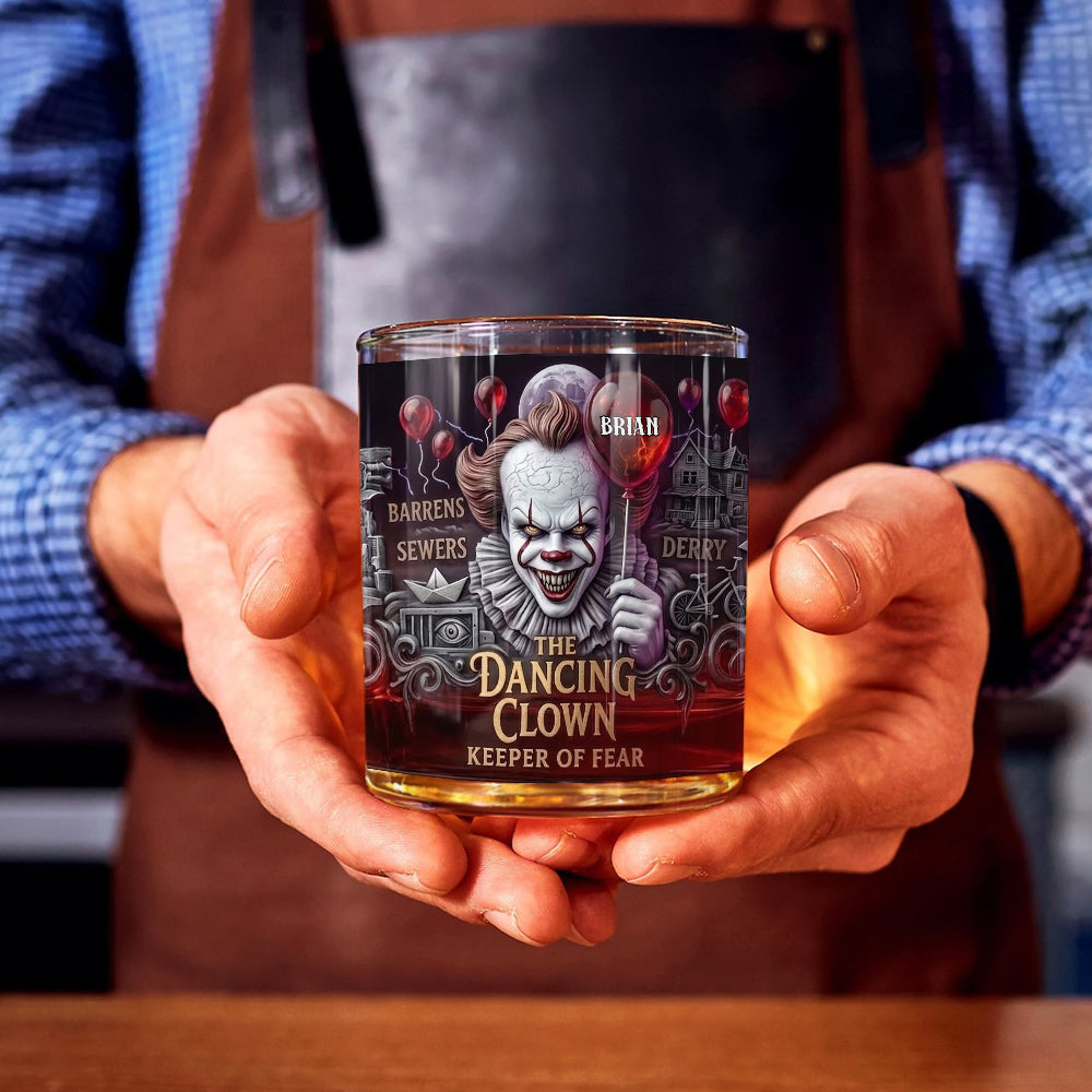 Personalized Whiskey Glass with Horror Design - Unique Halloween Gift for Him Whiskey Glass GradoCreations