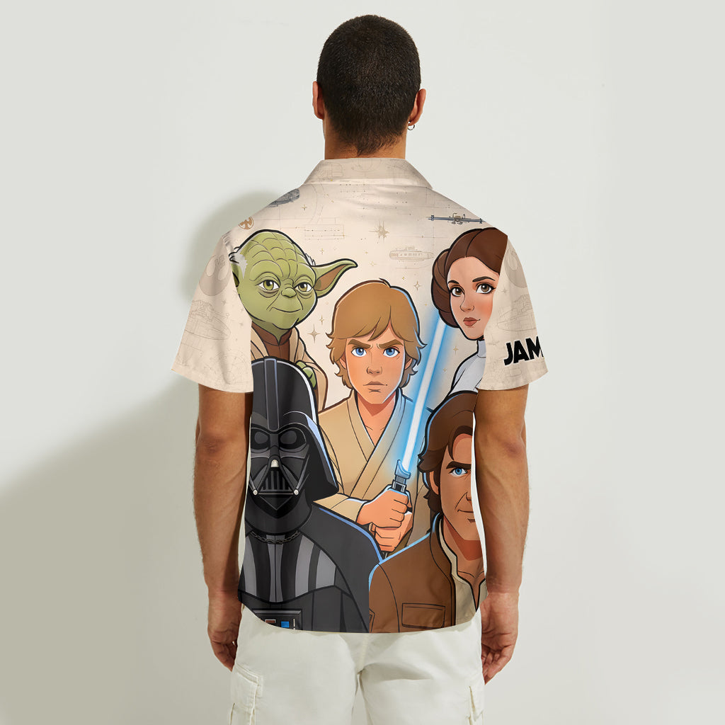 Personalized Star Wars Hawaiian Shirt Custom Name Gift for Fans Hawaiian Shirt GradoCreations