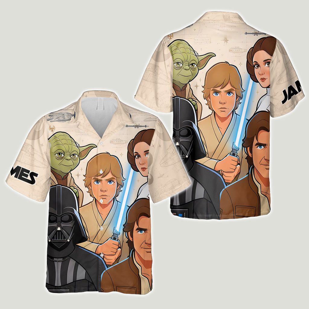 Personalized Star Wars Hawaiian Shirt Custom Name Gift for Fans Hawaiian Shirt GradoCreations