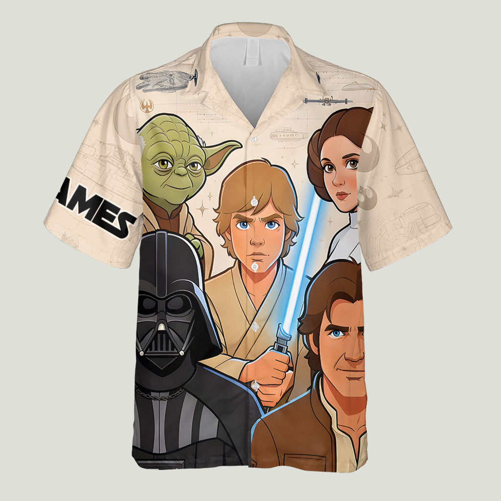 Personalized Star Wars Hawaiian Shirt Custom Name Gift for Fans Hawaiian Shirt GradoCreations
