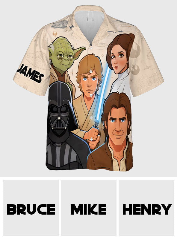 Personalized Star Wars Hawaiian Shirt Custom Name Gift for Fans Hawaiian Shirt GradoCreations