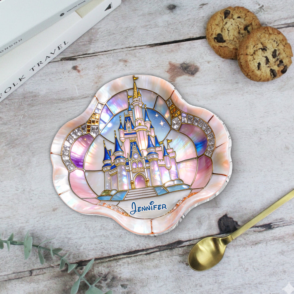 Personalized Acrylic Catch-All Tray with Magical Castle Design Catch-All Tray GradoCreations