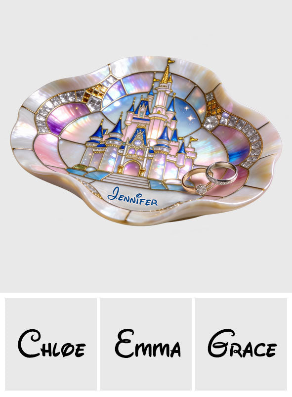 Personalized Acrylic Catch-All Tray with Magical Castle Design Catch-All Tray GradoCreations