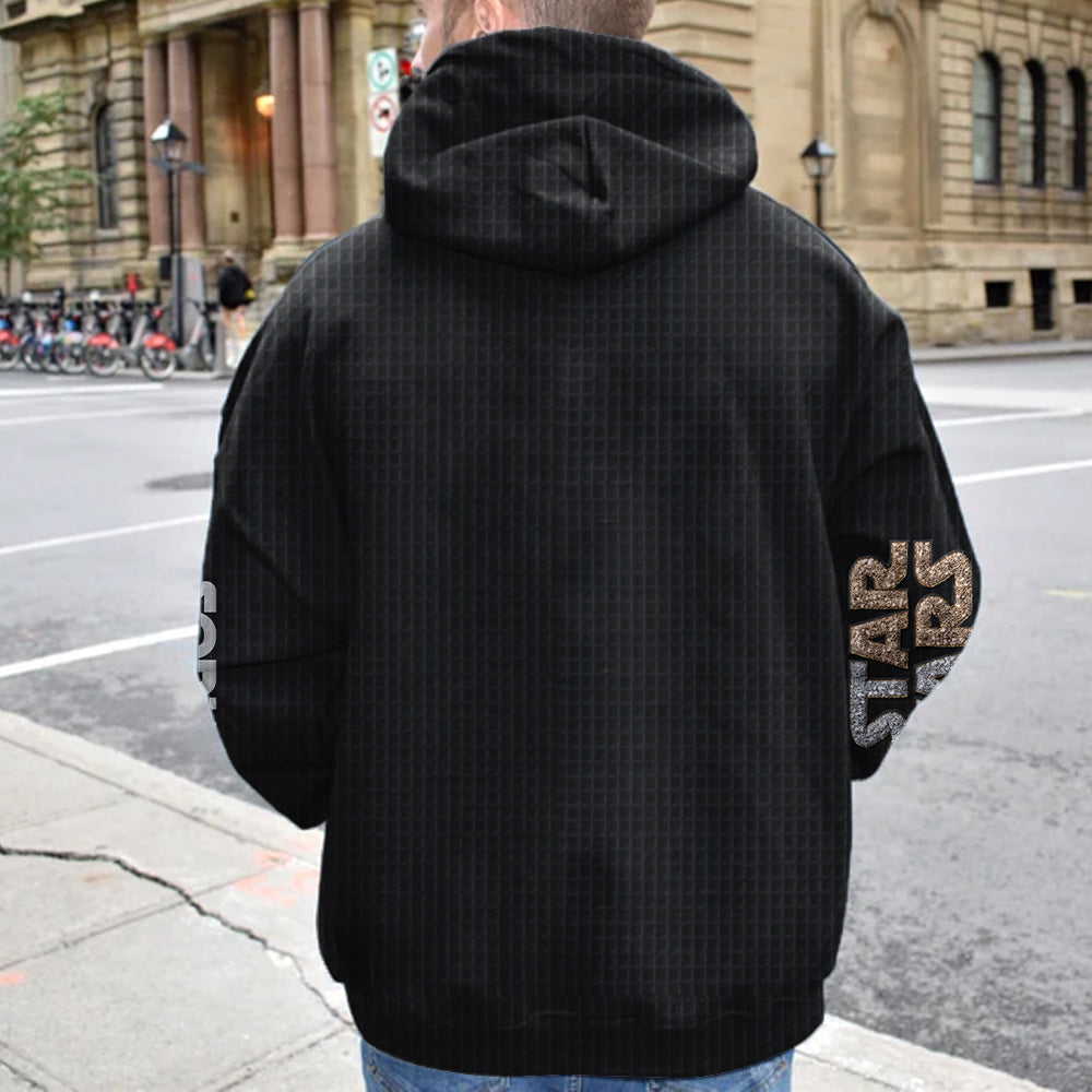 Personalized Star Wars Waffle Hoodie with Custom Name Gift for Fans Waffle Hoodie GradoCreations