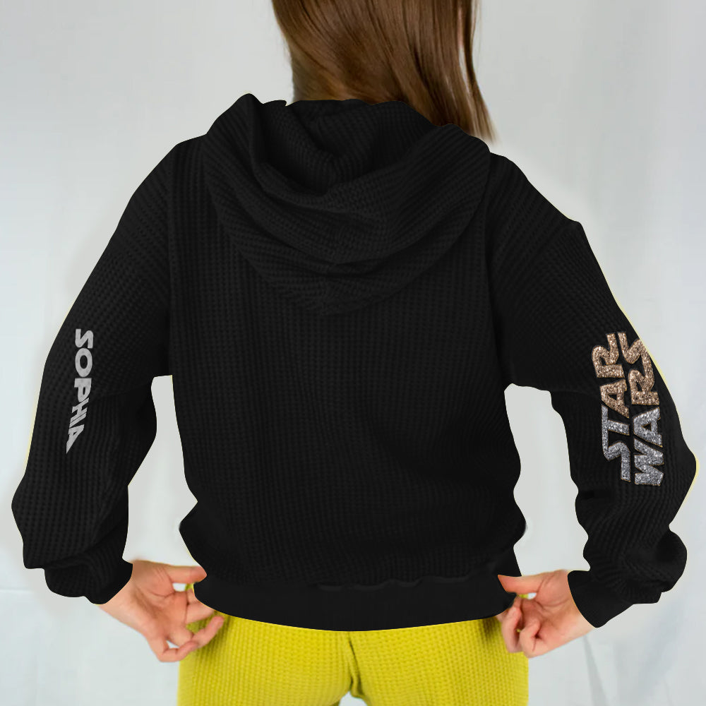 Personalized Star Wars Waffle Hoodie with Custom Name Gift for Fans Waffle Hoodie GradoCreations