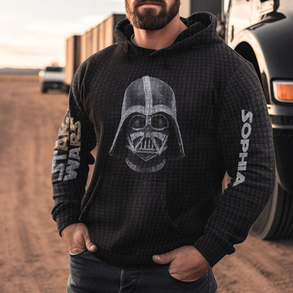 Personalized Star Wars Waffle Hoodie with Custom Name Gift for Fans Waffle Hoodie GradoCreations
