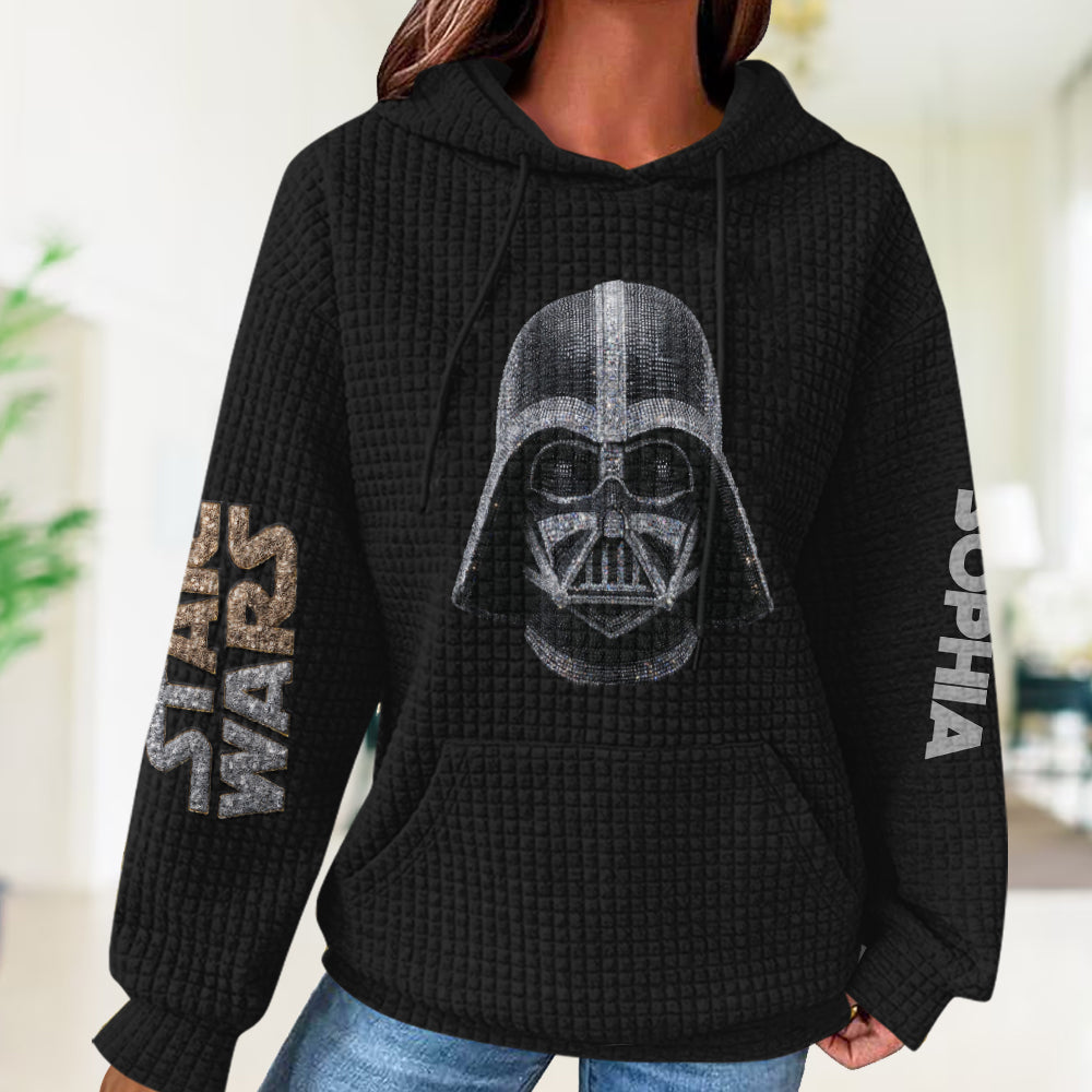 Personalized Star Wars Waffle Hoodie with Custom Name Gift for Fans Waffle Hoodie GradoCreations