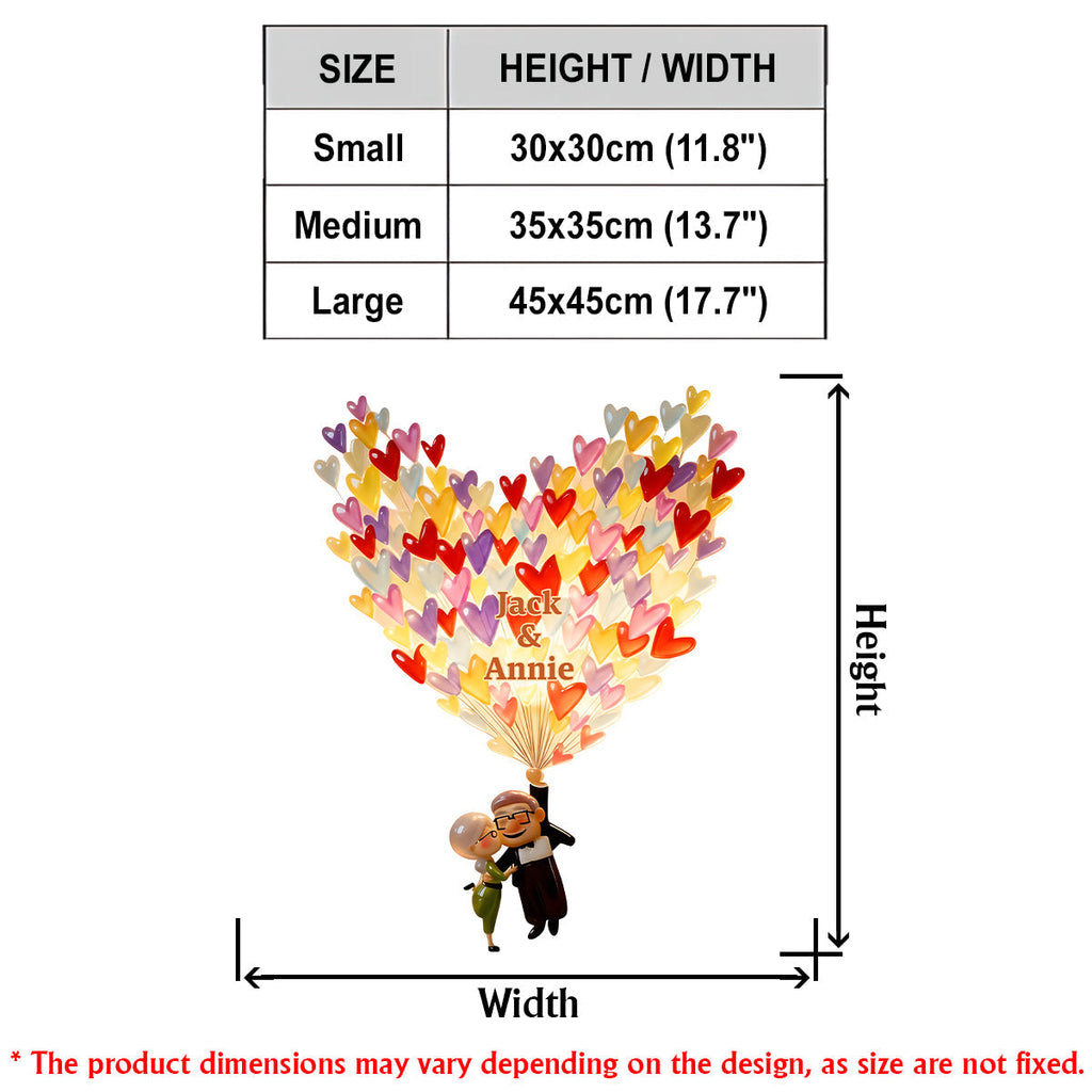 Personalized LED Light Acrylic Sign Couple Gift with Heart Design LED Light Acrylic Sign GradoCreations