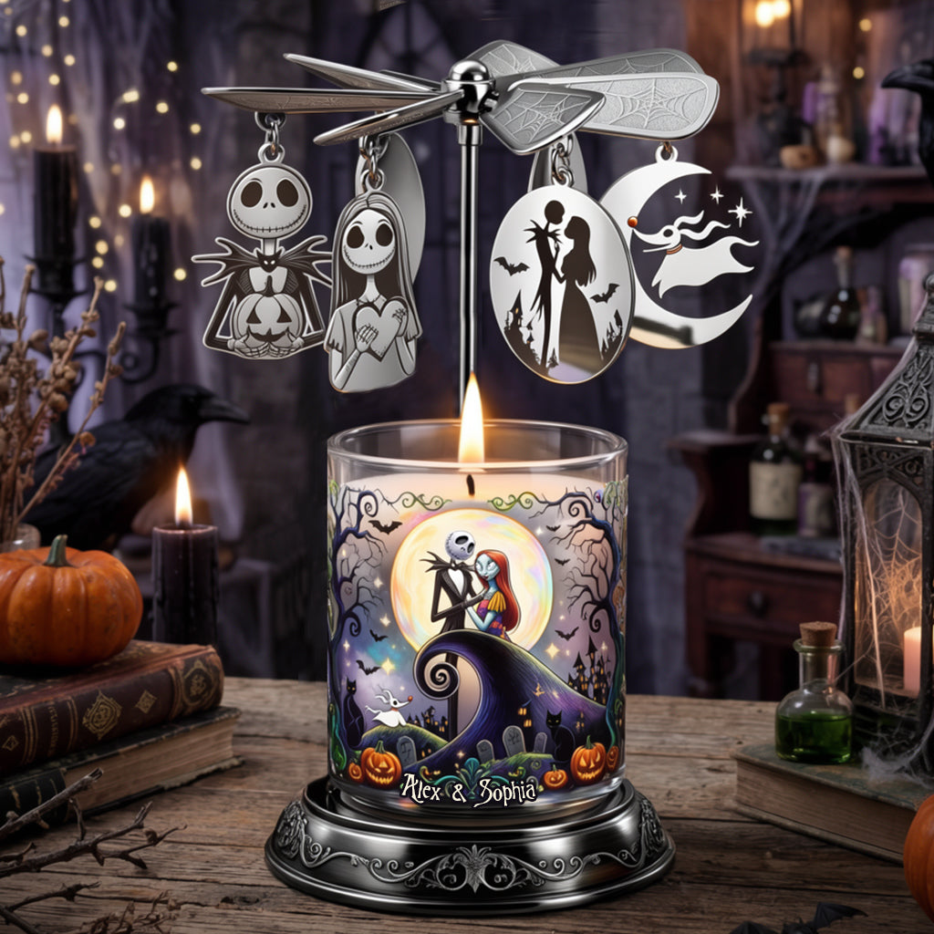 Personalized Spinning Candle Holder with Custom Charms - Unique Gift for Halloween Spinning Candle Holder GradoCreations
