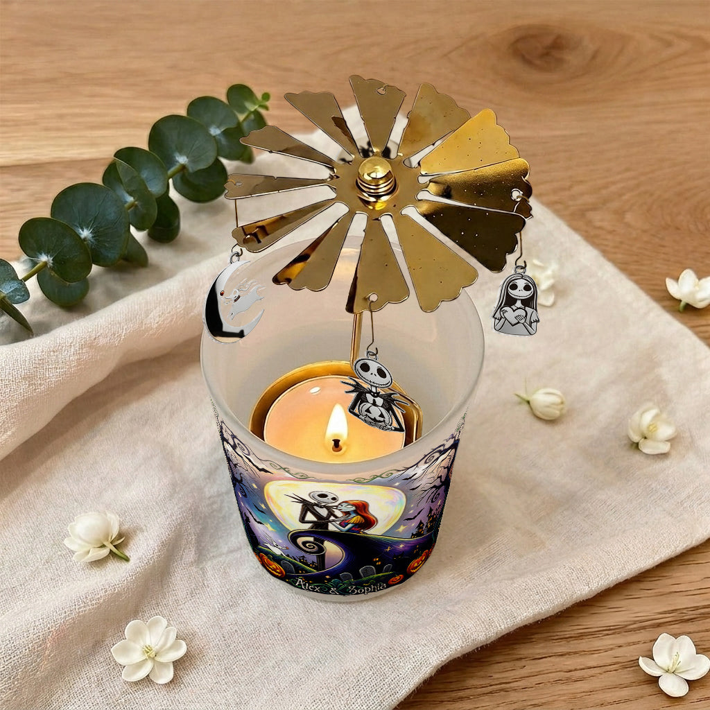 Personalized Spinning Candle Holder with Custom Charms - Unique Gift for Halloween Spinning Candle Holder GradoCreations