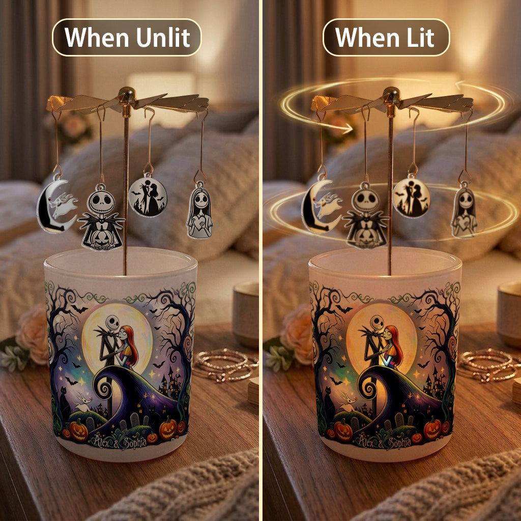 Personalized Spinning Candle Holder with Custom Charms - Unique Gift for Halloween Spinning Candle Holder GradoCreations