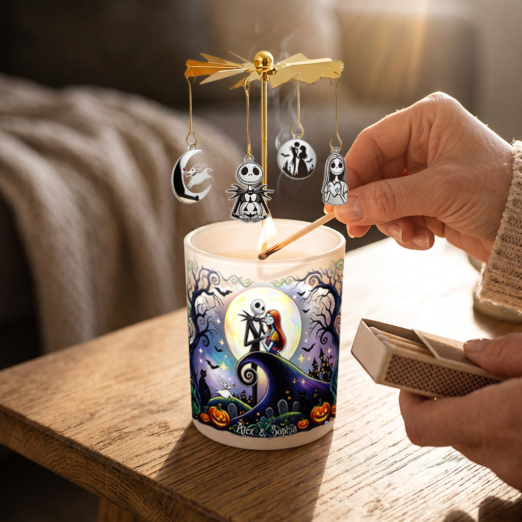 Personalized Spinning Candle Holder with Custom Charms - Unique Gift for Halloween Spinning Candle Holder GradoCreations