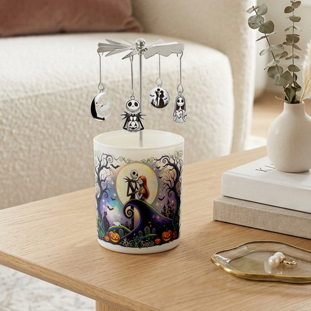 Personalized Spinning Candle Holder with Custom Charms - Unique Gift for Halloween Spinning Candle Holder GradoCreations