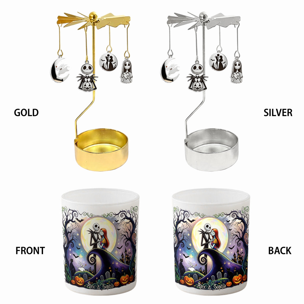 Personalized Spinning Candle Holder with Custom Charms - Unique Gift for Halloween Spinning Candle Holder GradoCreations