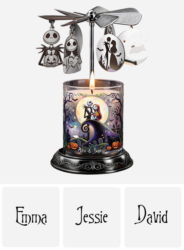 Personalized Spinning Candle Holder with Custom Charms - Unique Gift for Halloween Spinning Candle Holder GradoCreations