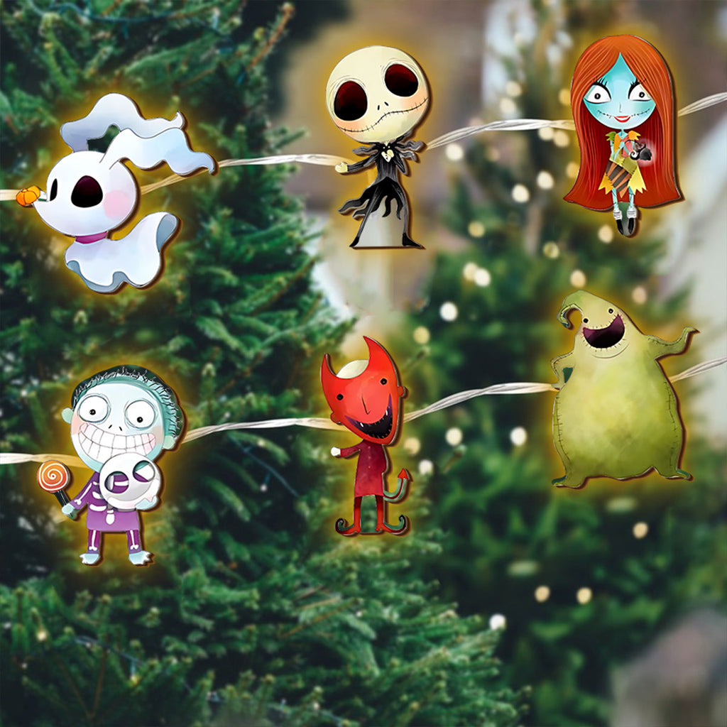 Personalized Nightmare Before Christmas String Lights Custom Design for Holiday Decor String Lights GradoCreations