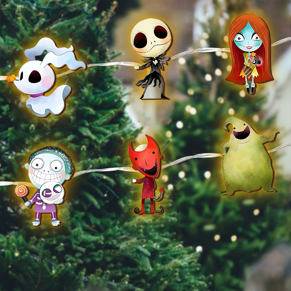 Personalized Nightmare Before Christmas String Lights Custom Design for Holiday Decor String Lights GradoCreations