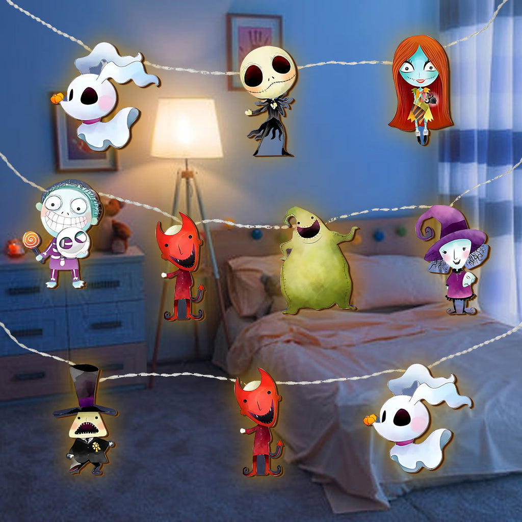 Personalized Nightmare Before Christmas String Lights Custom Design for Holiday Decor String Lights GradoCreations