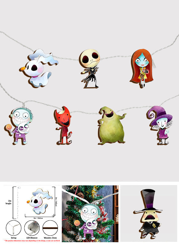 Personalized Nightmare Before Christmas String Lights Custom Design for Holiday Decor String Lights GradoCreations