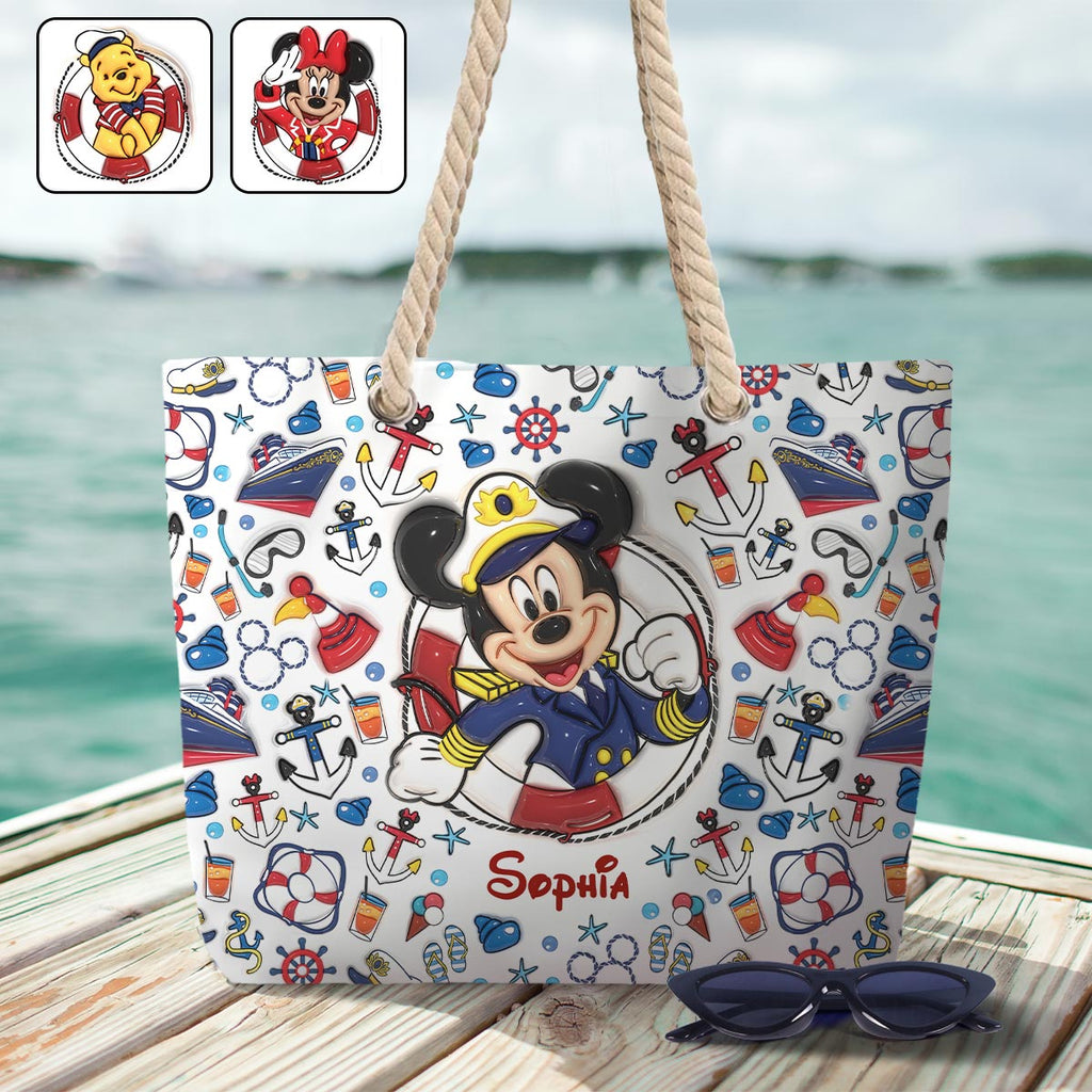 Personalized Canvas Beach Bag with Rope Handle for Kids Beach Bag GradoCreations