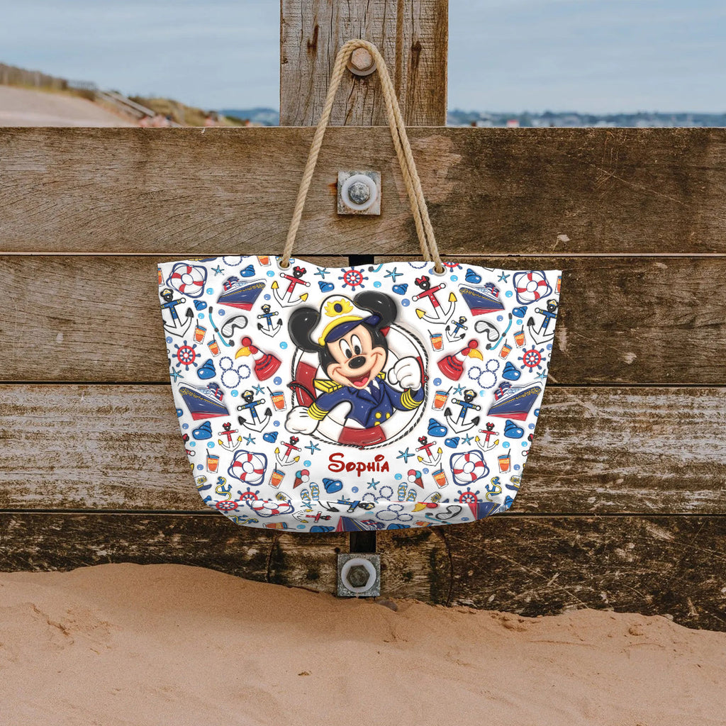 Personalized Canvas Beach Bag with Rope Handle for Kids Beach Bag GradoCreations