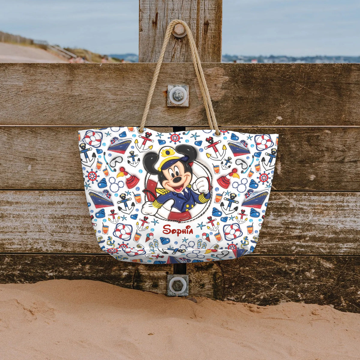 Personalized Canvas Beach Bag with Rope Handle for Kids Beach Bag GradoCreations