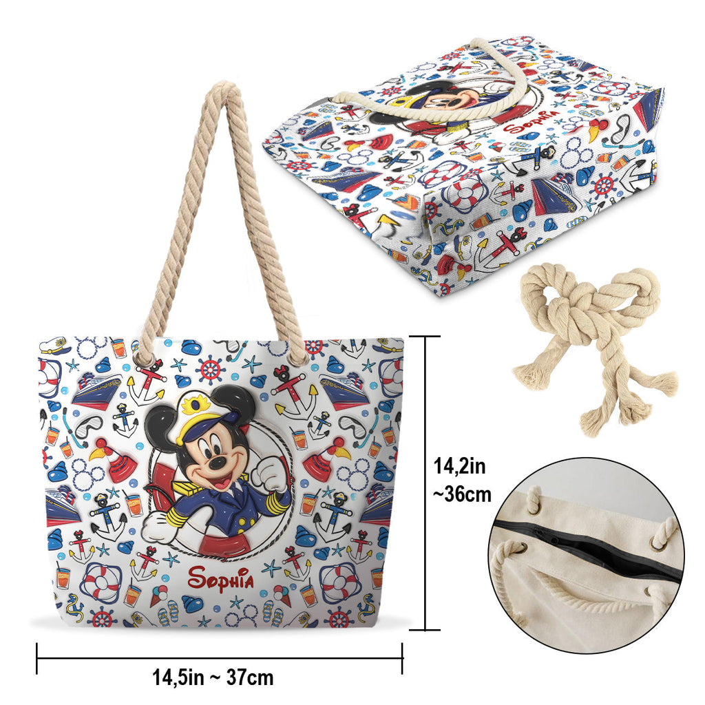 Personalized Canvas Beach Bag with Rope Handle for Kids Beach Bag GradoCreations