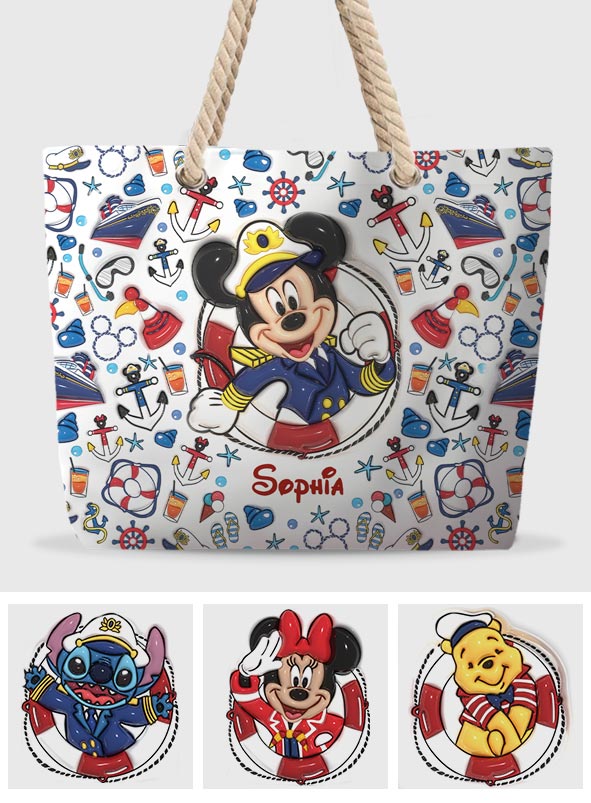 Personalized Canvas Beach Bag with Rope Handle for Kids Beach Bag GradoCreations