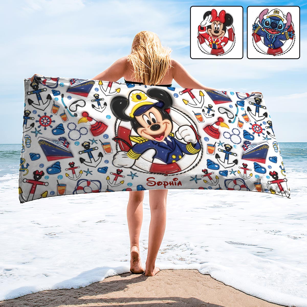 Personalized Quick-dry Beach Towel with Name for Family Cruise Beach Towel GradoCreations
