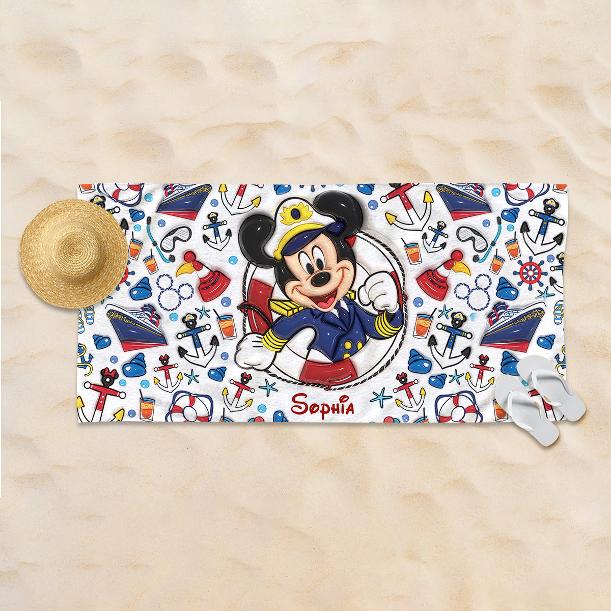 Personalized Quick-dry Beach Towel with Name for Family Cruise Beach Towel GradoCreations