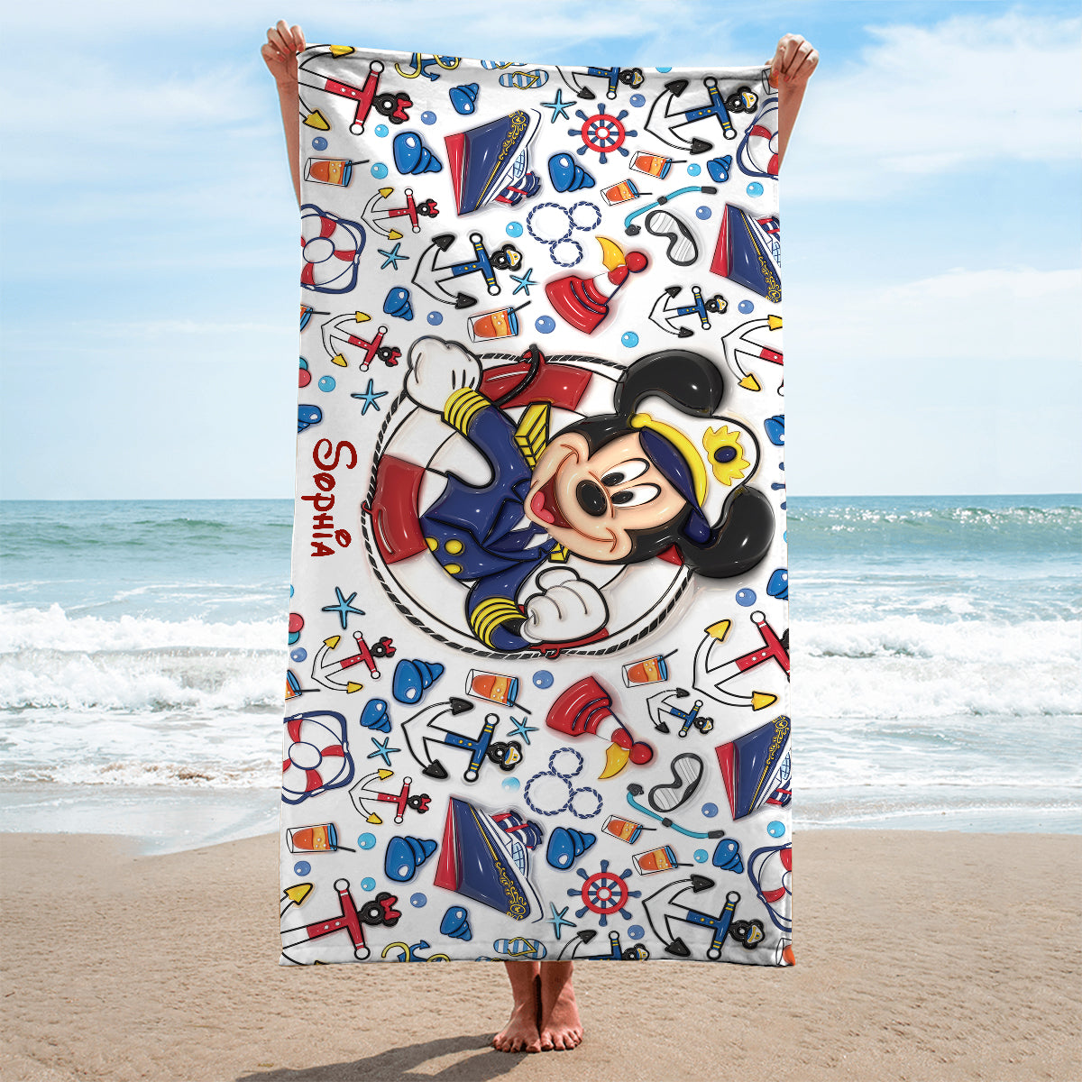 Personalized Quick-dry Beach Towel with Name for Family Cruise Beach Towel GradoCreations