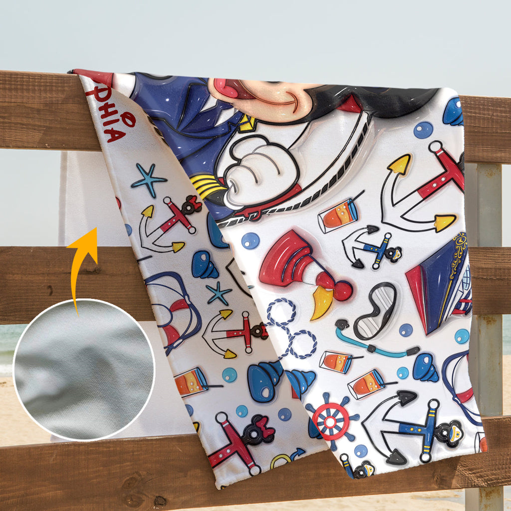 Personalized Quick-dry Beach Towel with Name for Family Cruise Beach Towel GradoCreations