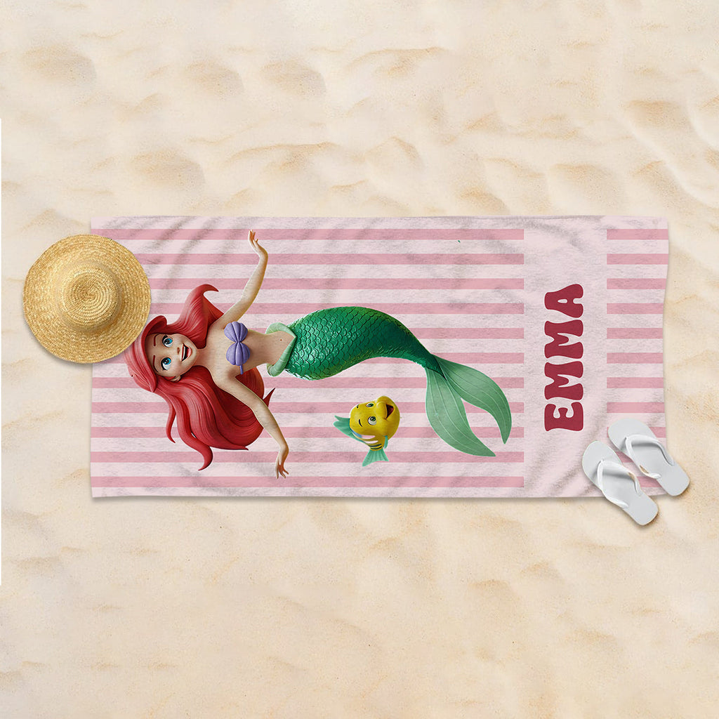 Personalized Quick-dry Beach Towel with Magical Princess Design for Girls Beach Towel GradoCreations