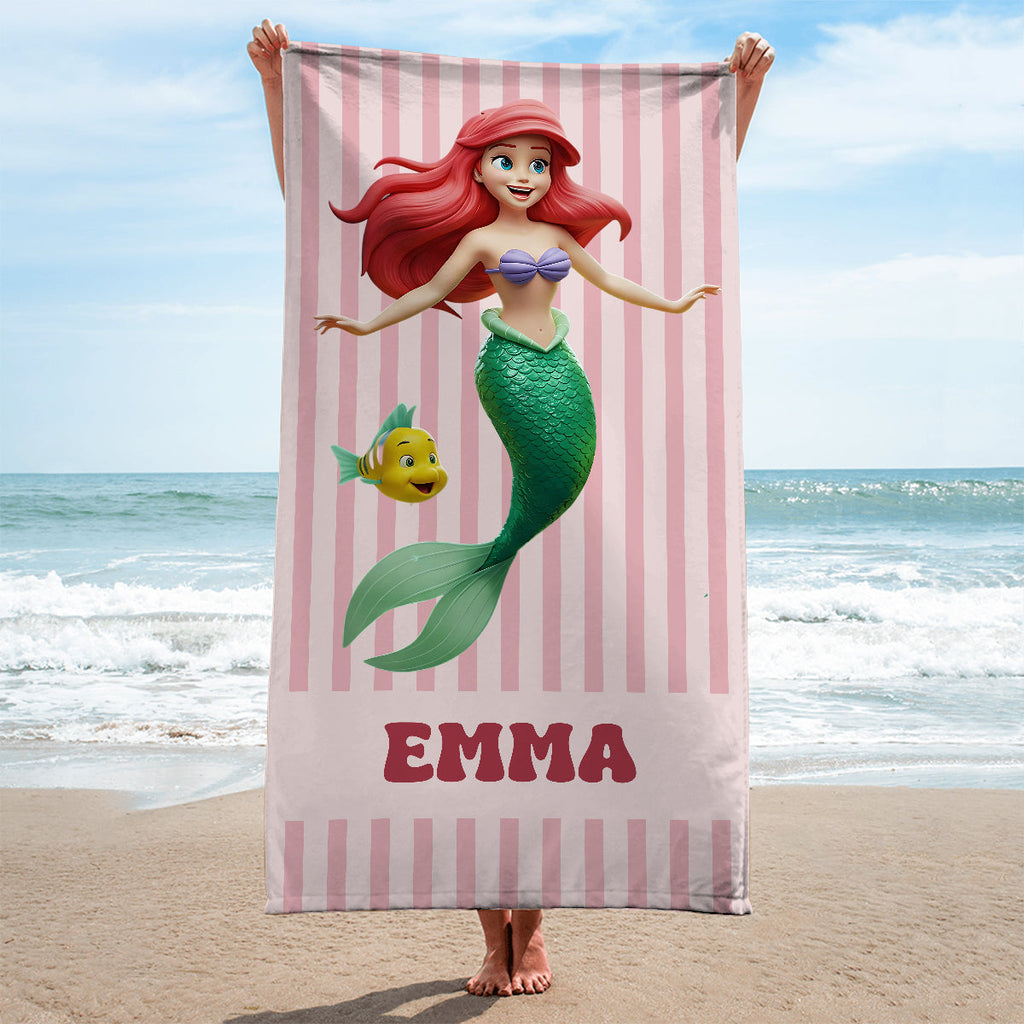 Personalized Quick-dry Beach Towel with Magical Princess Design for Girls Beach Towel GradoCreations