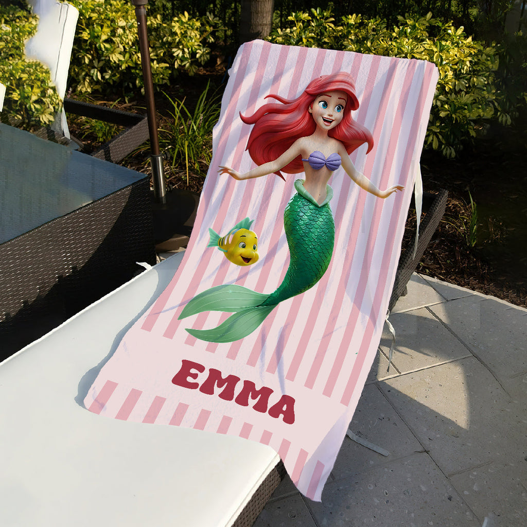 Personalized Quick-dry Beach Towel with Magical Princess Design for Girls Beach Towel GradoCreations