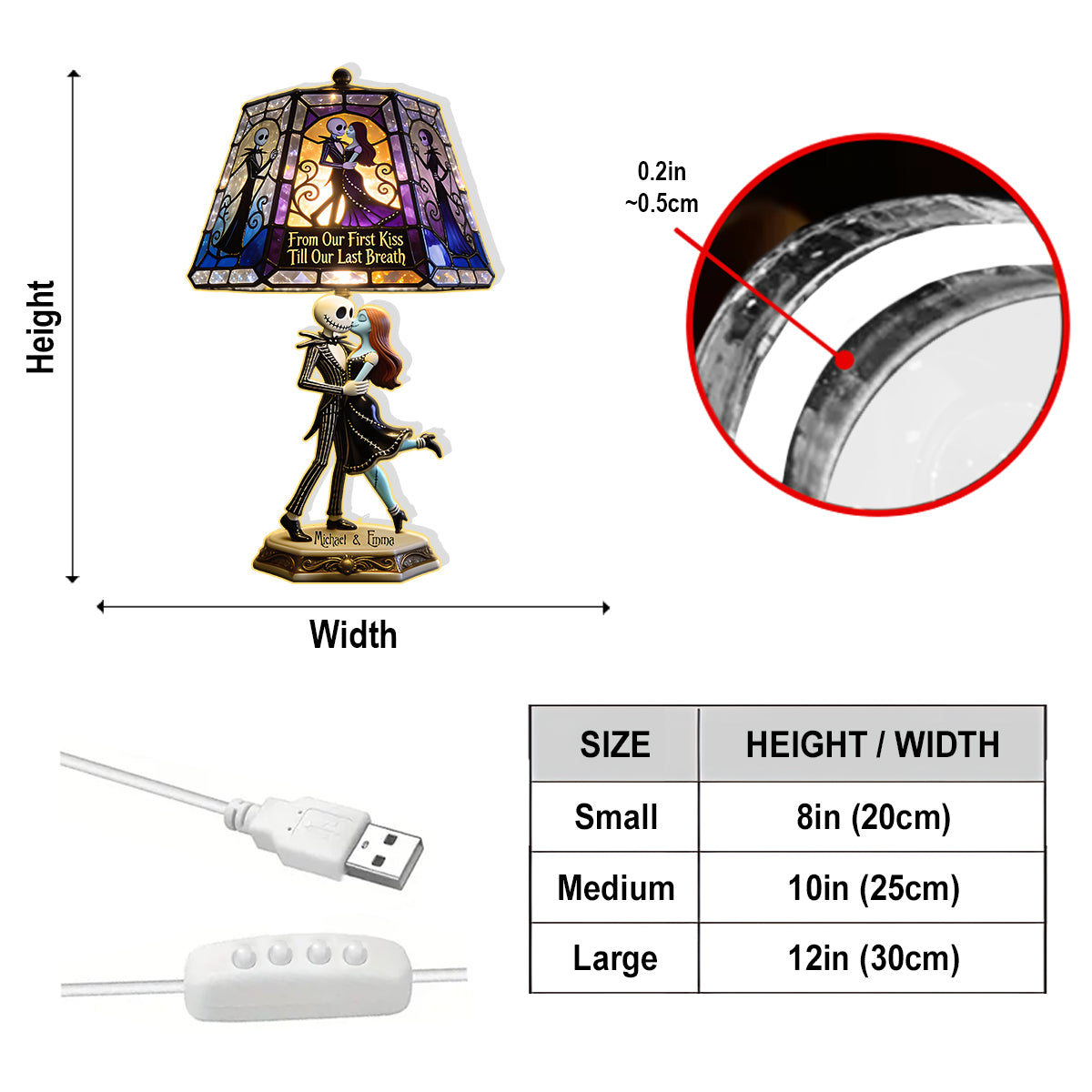 Personalized Nightmare Acrylic LED Night Light Unique Gift Acrylic LED Night Light GradoCreations