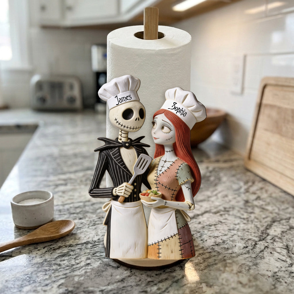 Personalized Couple Paper Towel Stand Custom Name Gift for Kitchen Paper Towel Stand GradoCreations