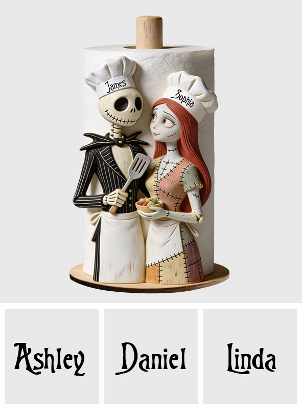 Personalized Couple Paper Towel Stand Custom Name Gift for Kitchen Paper Towel Stand GradoCreations