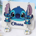 Personalized Ohana Earrings with Card Custom Name Gift Earrings With Card GradoCreations