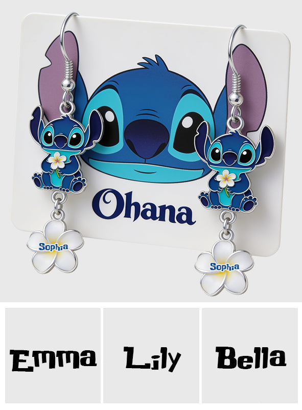 Personalized Ohana Earrings with Card Custom Name Gift Earrings With Card GradoCreations