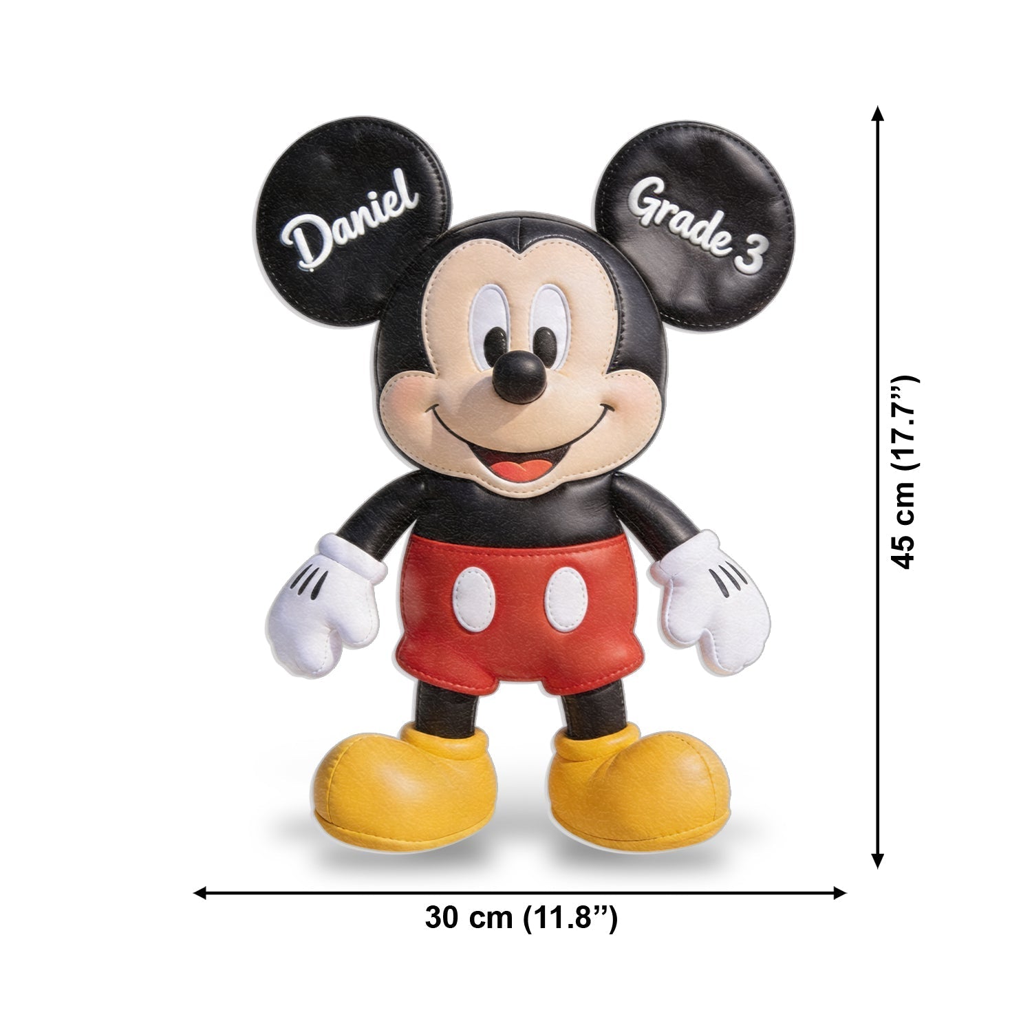 Personalized Mickey Mouse Shaped Backpack for Kids - Custom Name Gift Changeable Leather Patch Backpack GradoCreations